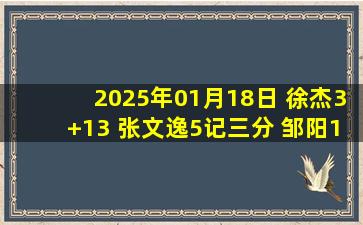 2025年01月18日 徐杰3+13 张文逸5记三分 邹阳11+5+5 广东轻取福建迎8连胜